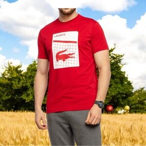 Lacoste Red T-Shirt with Graphic Logo